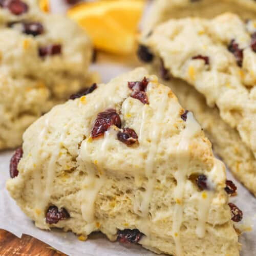 close up of Cranberry Orange Scones