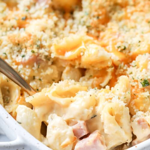 close up of Cheesy Ham Casserole