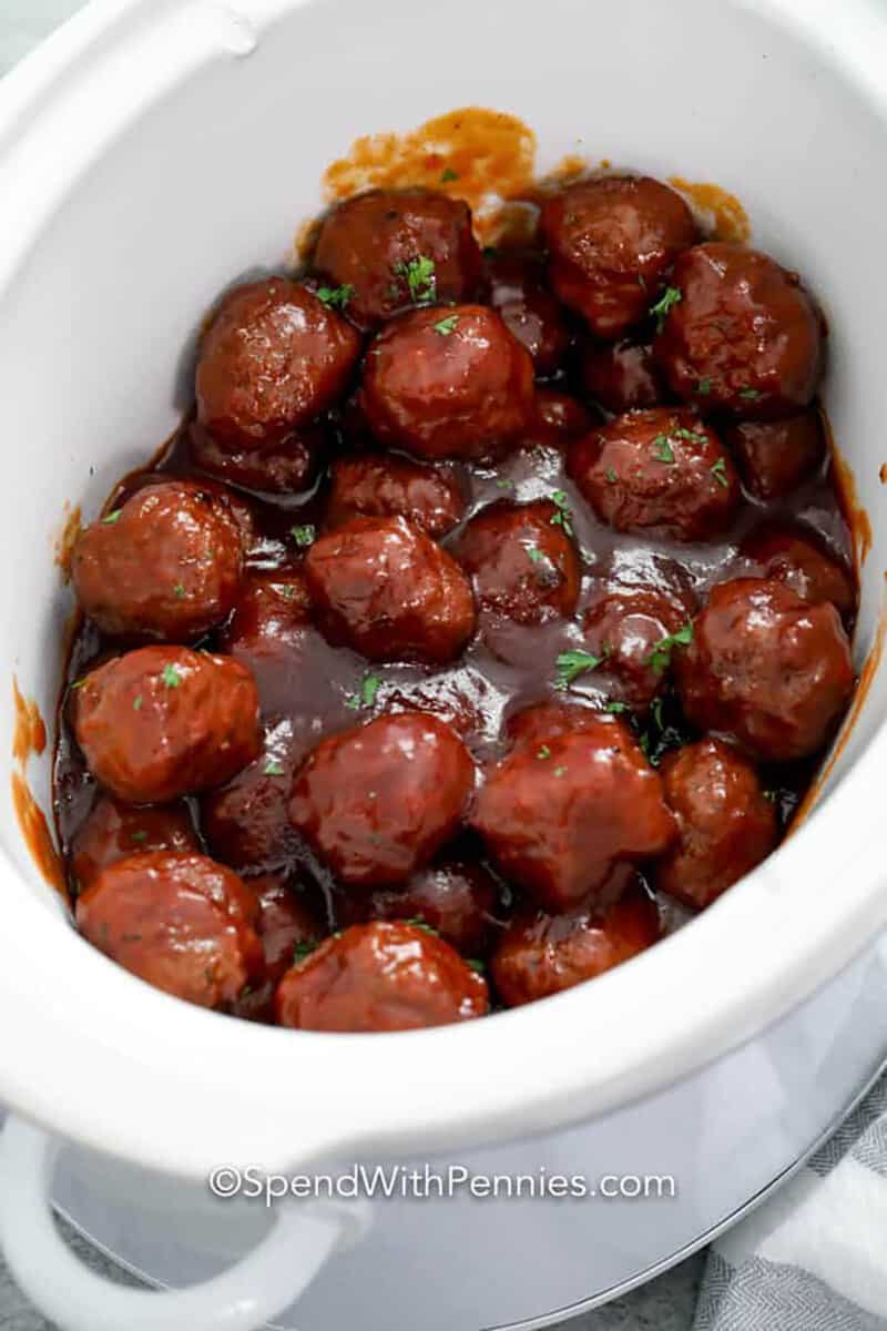 Grape jelly meatballs spend with pennies