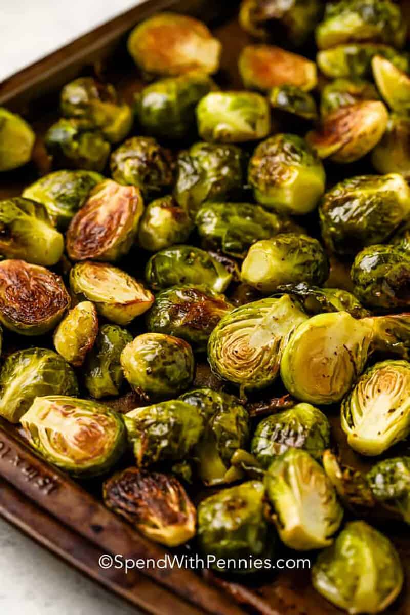 Roasted Brussel Sprouts on a sheet pan