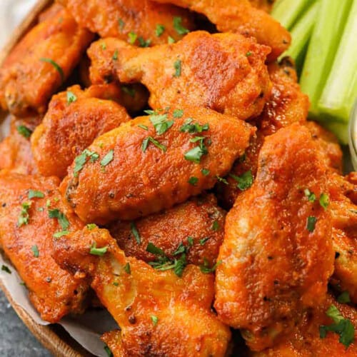plated Baked Buffalo Wings