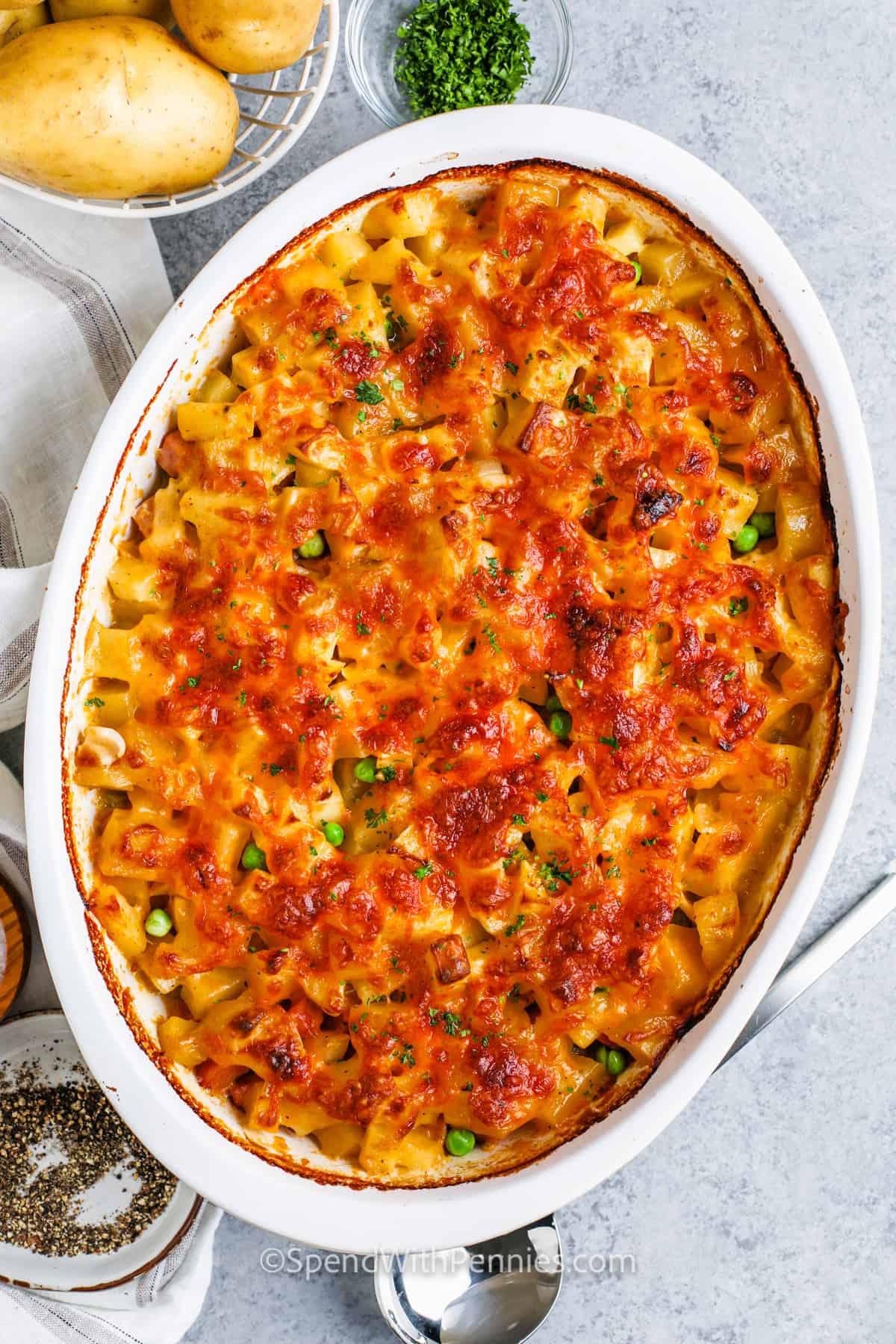 Cheesy Ham and Potato Casserole Spend With Pennies