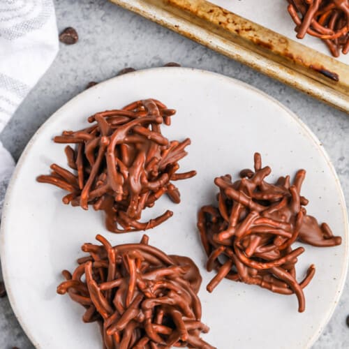 top view of Haystacks on a plate