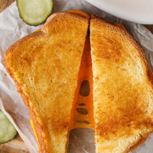 sliced Air Fryer Grilled Cheese