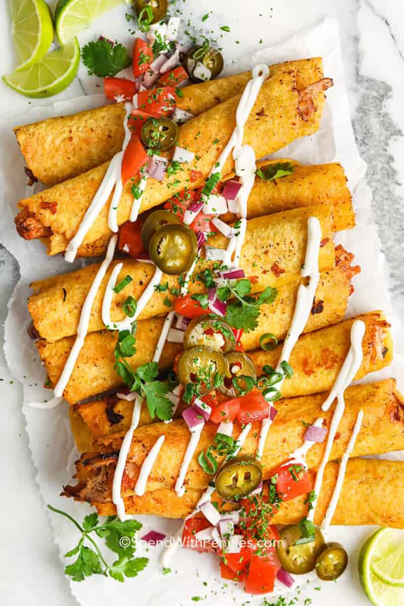 Chicken Taquitos (baked or fried) Spend With Pennies