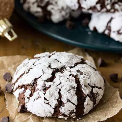 baked Chocolate Crinkle Cookies