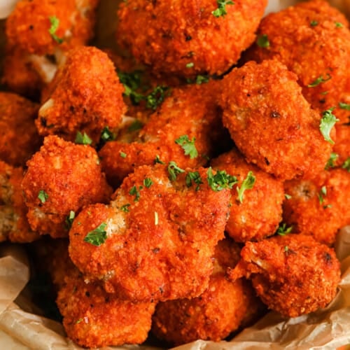 plated Crispy Cauliflower Wings
