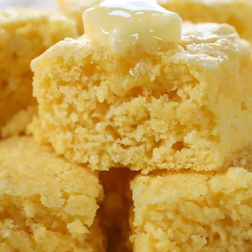 Homemade Cornbread with melted butter