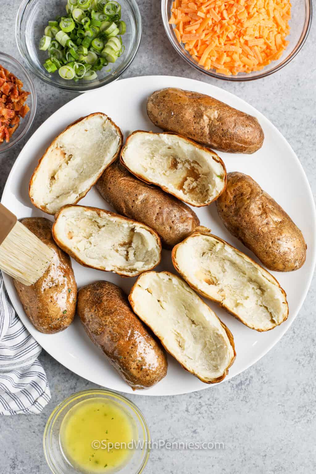 Crispy oven baked potato skins spend with pennies