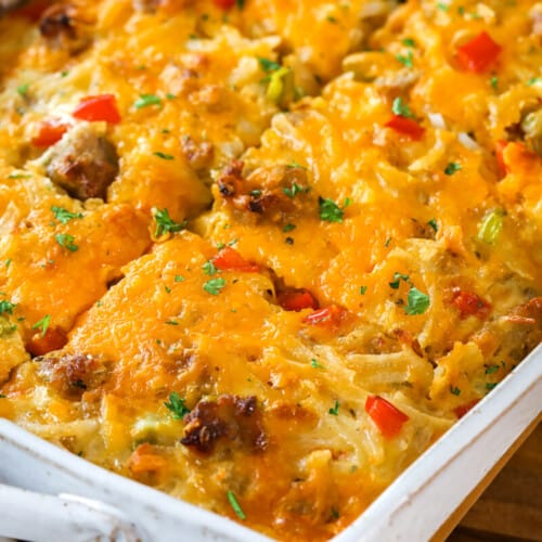 close up of Hashbrown Breakfast Casserole