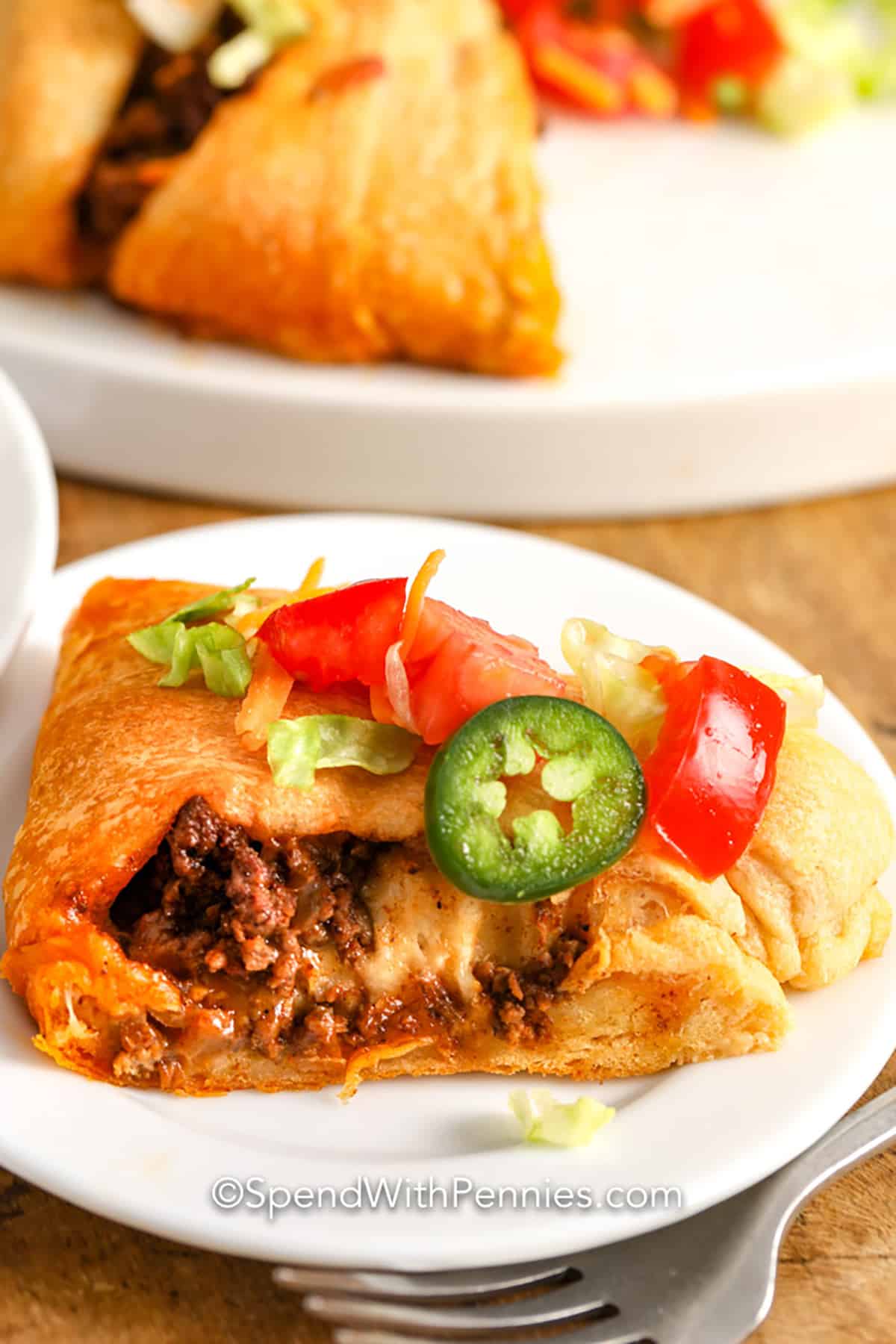 sliced Taco Ring on a plate