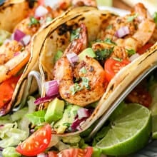 plated Shrimp Tacos