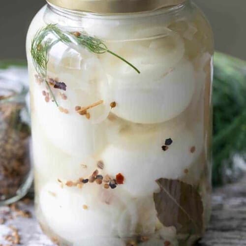 Easy Pickled Eggs in a jar