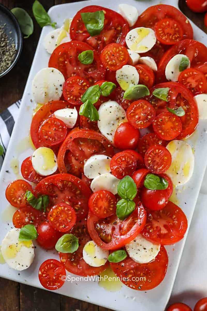 plated Caprese Salad