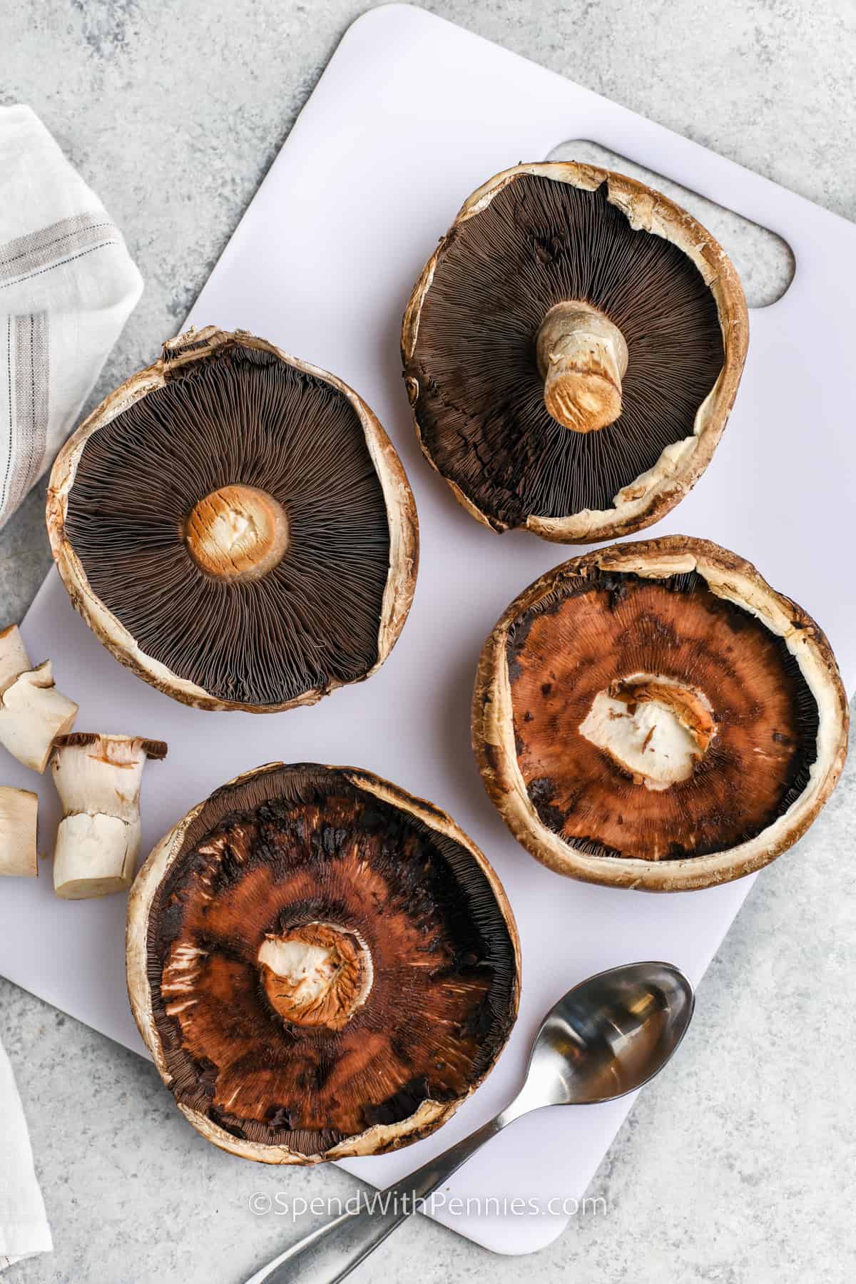mushrooms on a cutting board