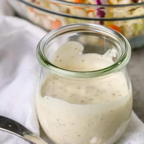Easy Coleslaw Dressing in a jar
