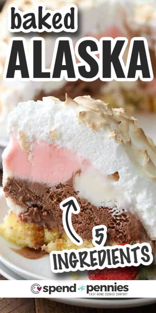 close up of Easy Baked Alaska with writing