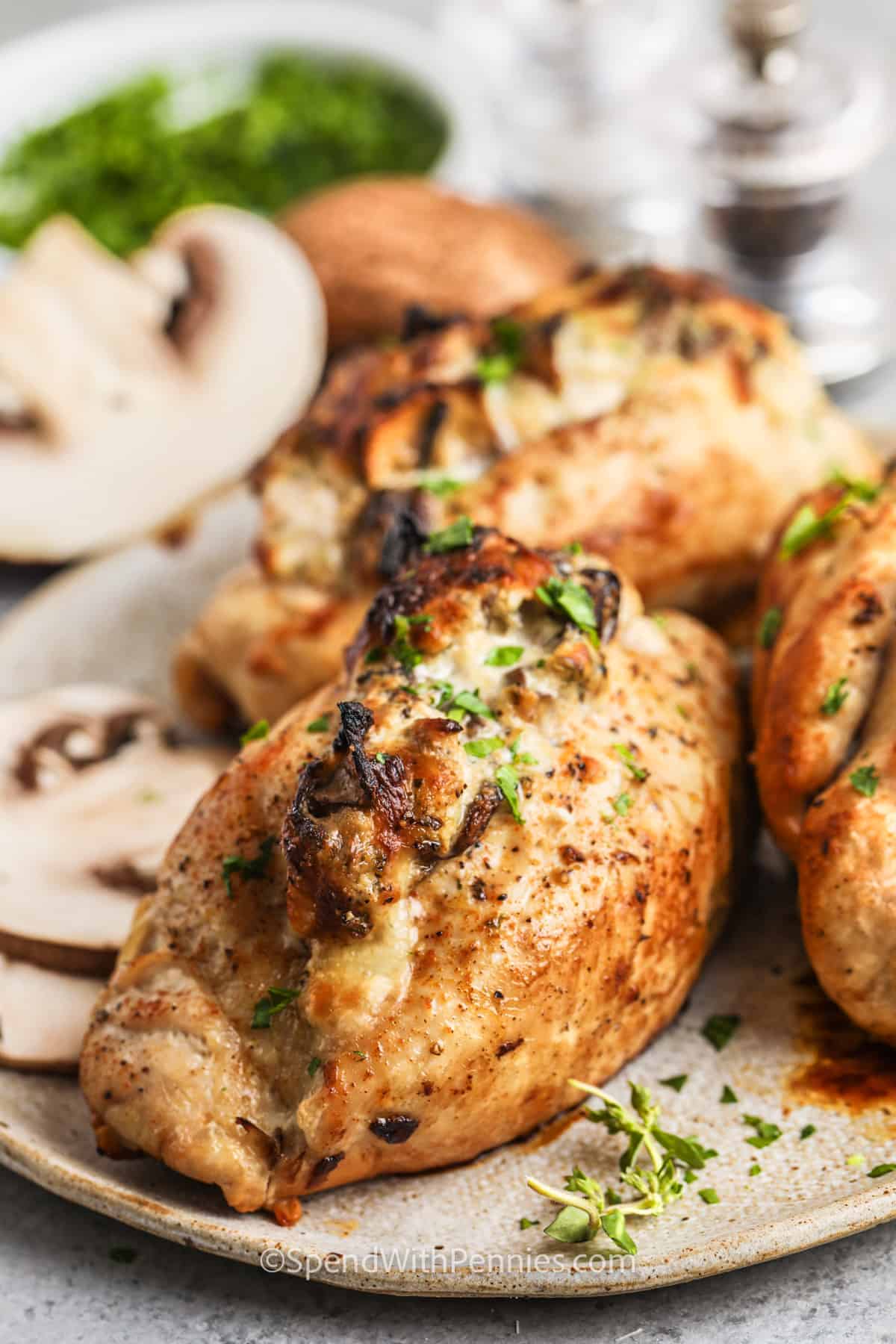 Mushroom Stuffed Chicken Breasts