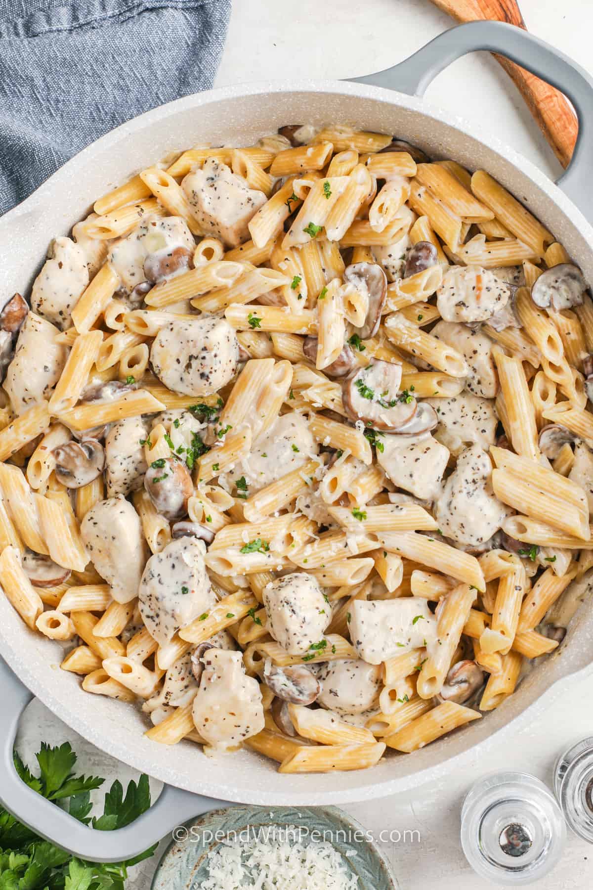 Mushroom Chicken with Pasta