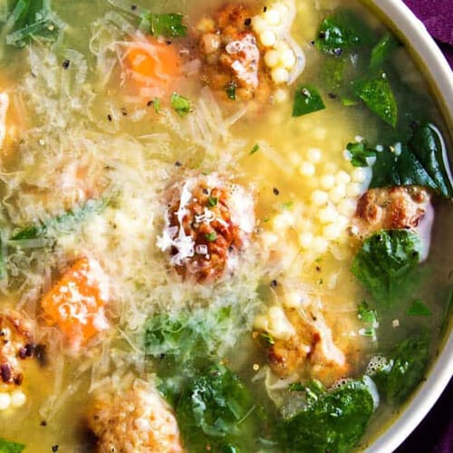 a pot of Italian Wedding Soup