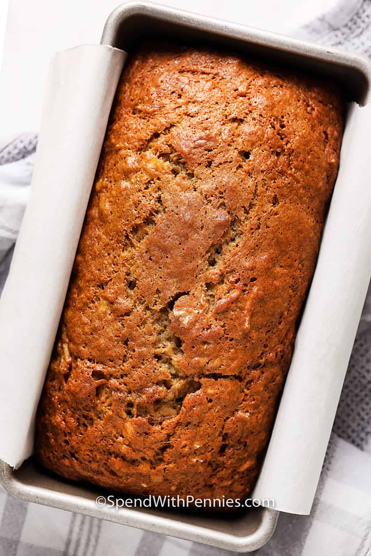 Classic Banana Bread in the loaf pan