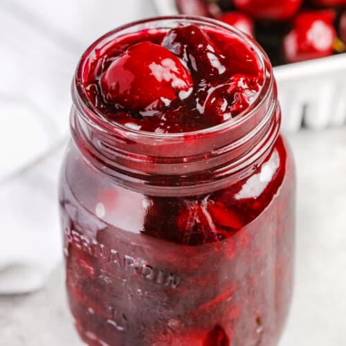 jar of Homemade Cherry Pie Filling