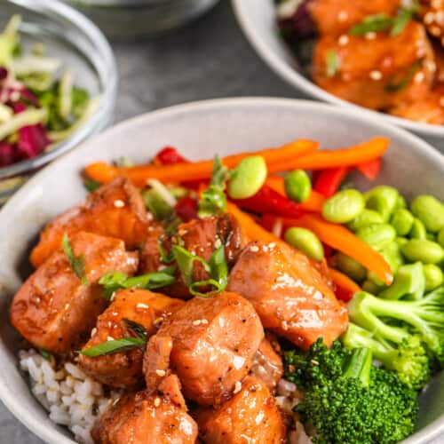 Honey Butter Salmon Bowls Spend With Pennies
