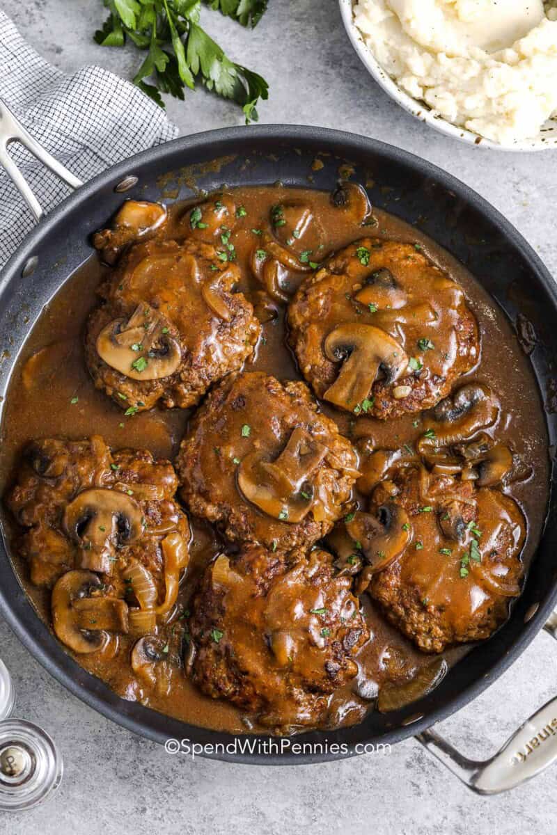 Salisbury Steak Recipe- Spend with Pennies - Street Food Spectacle
