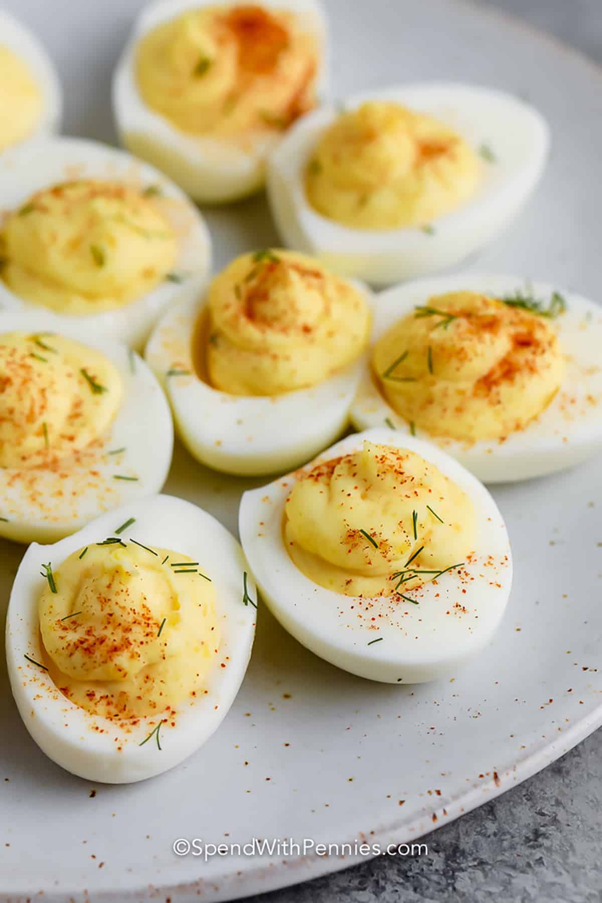 Deviled Eggs on a serving plate