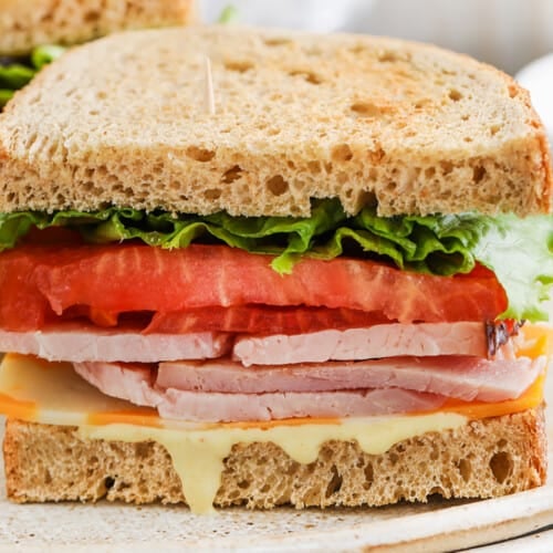 close up of Ham Sandwich