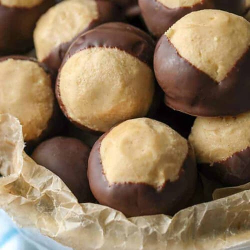 a bowl full of buckeyes