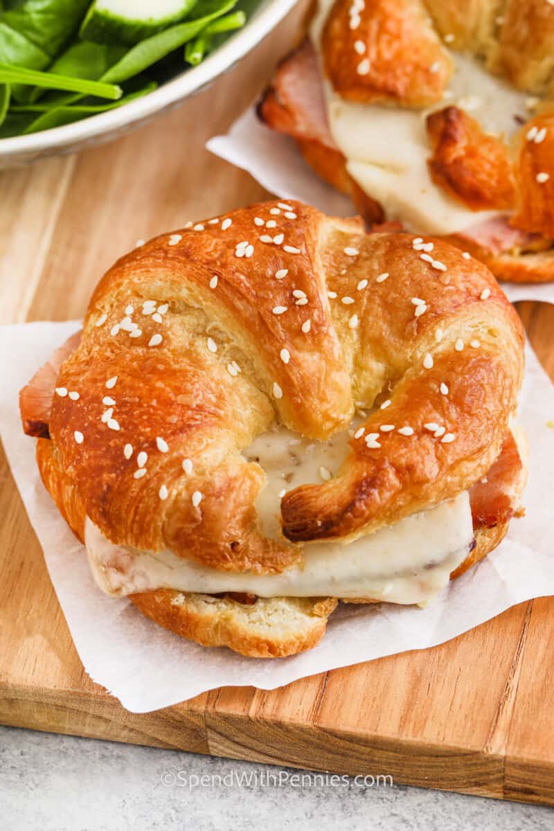 Ham and Cheese Croissant with sesame seeds