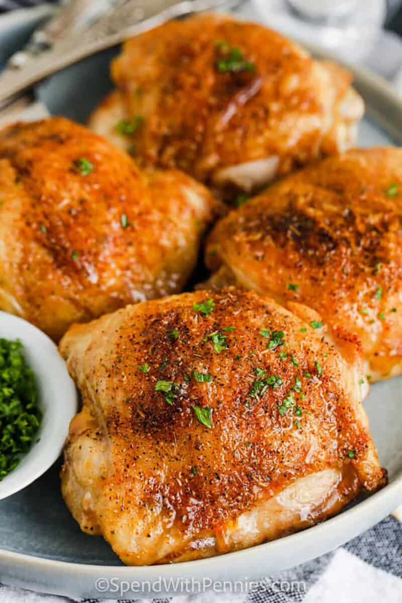 Air Fryer Chicken Thighs - Spend With Pennies