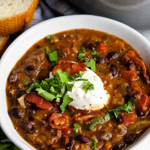 Black Bean Soup in a bowl