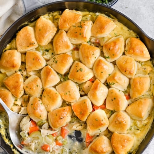 Chicken and Biscuits in the pan