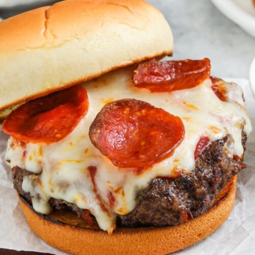 close up of Pizza Burger