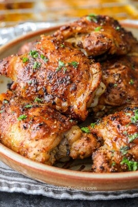 plate of Baked Chicken Thighs