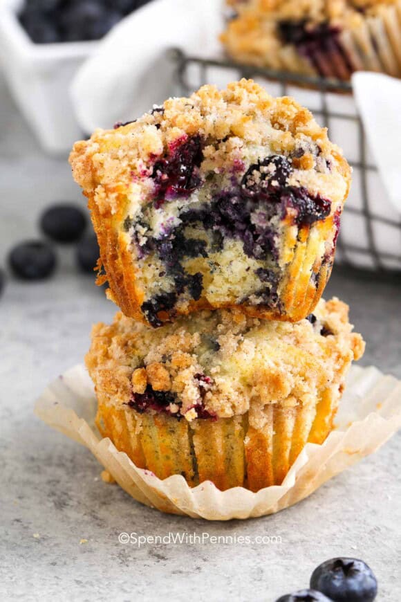 Blueberry Streusel Muffins - Spend With Pennies