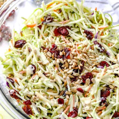 Creamy Broccoli Slaw with sunflower seeds