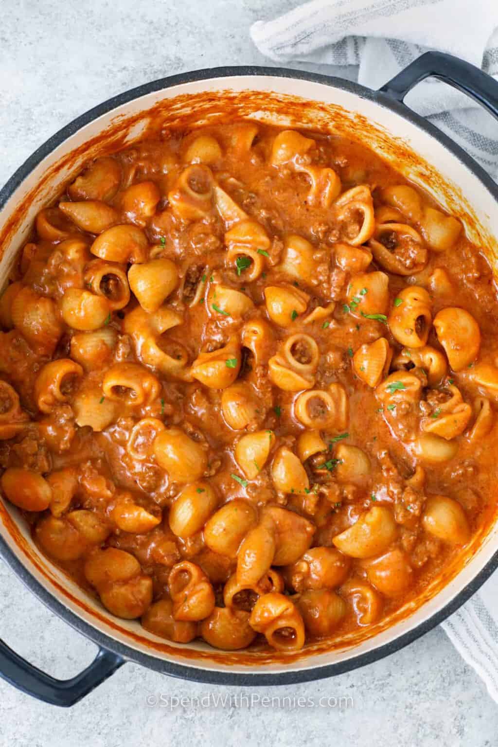 Homemade hamburger helper spend with pennies