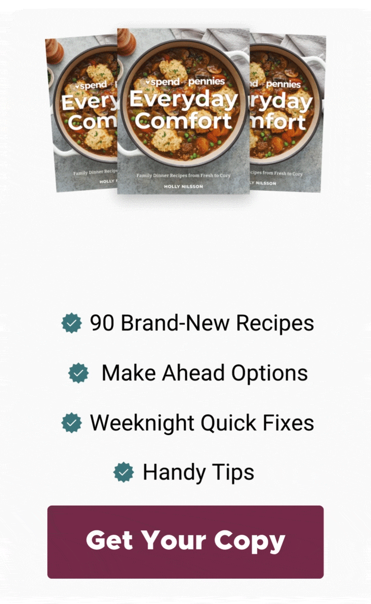 My Cookbook is Here! Thumbnails of Everyday Comfort cookbook by Holly Nilsson with information