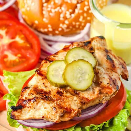 Grilled Chicken Sandwich with pickles