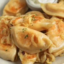 plated Homemade Pierogi