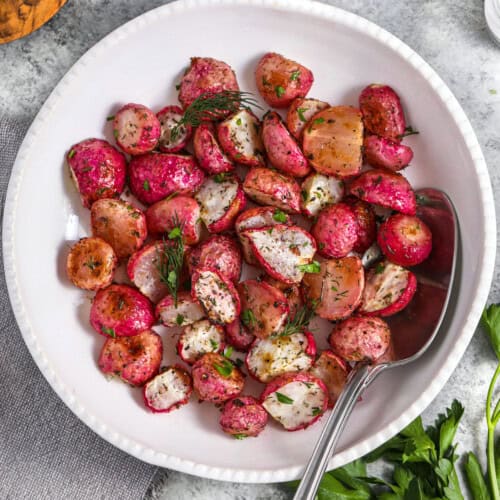 bowl of Roasted Radishes