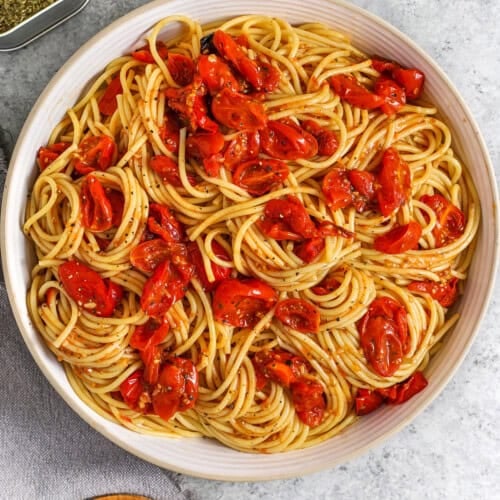 Cherry Tomato Pasta in a bowl