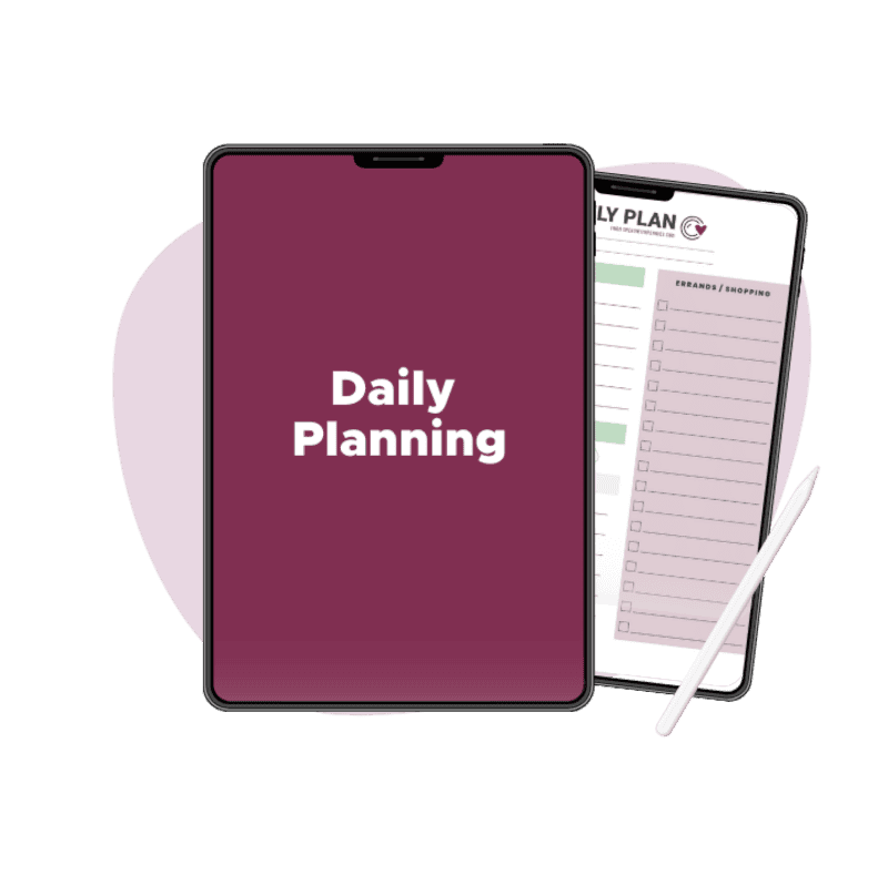 planner shown on a tablet