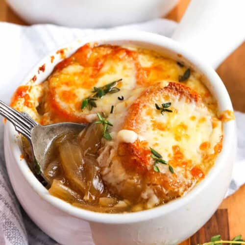 bowls of Homemade French Onion Soup