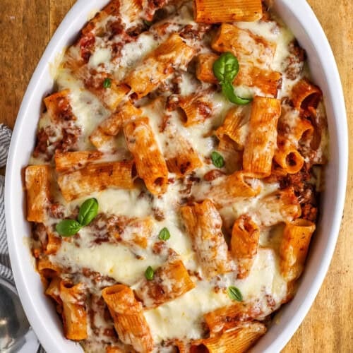 Baked Rigatoni in the dish