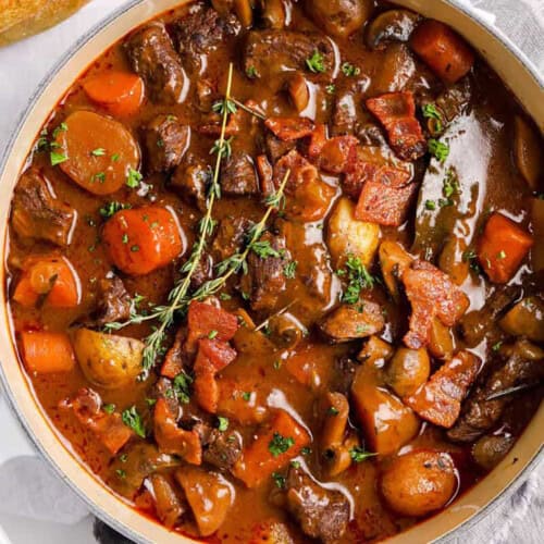 pot of Beef Bourguignon