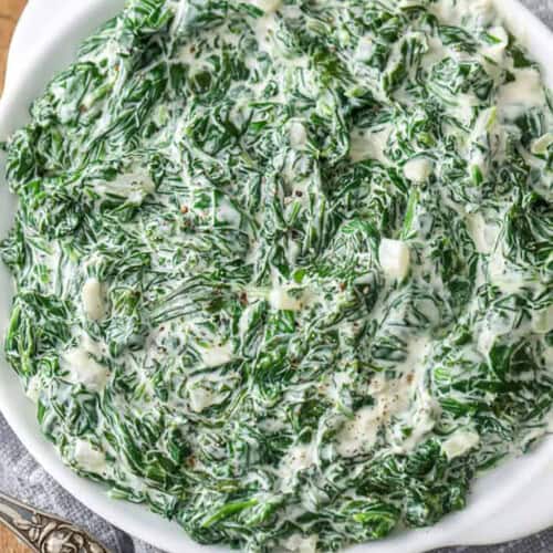 plated Creamed Spinach Recipe